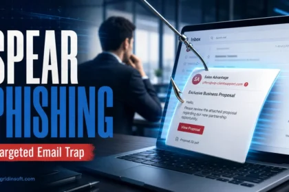 Spear phishing targeted email trap illustration