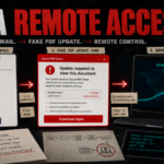 Fake Social Security statement email leading to a fake PDF update and ScreenConnect remote access.