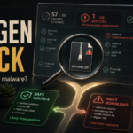 A malware-triage dashboard showing one SUSGEN warning among clean scanner results.