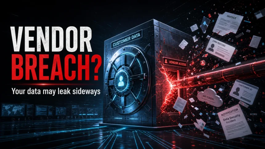 Vendor breach side door exposing customer data from a protected vault.