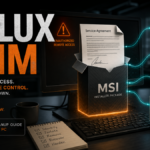 Tiflux RMM malware cleanup poster showing a suspicious service agreement MSI opening unauthorized remote access.