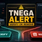 Tnega alert decision poster with verify or remove paths for a quarantined download.
