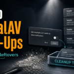 TotalAV pop-up cleanup poster showing browser notifications and uninstall leftovers.