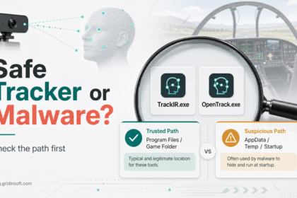 TrackIR.exe and OpenTrack.exe safety check comparing trusted and suspicious file paths