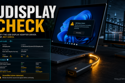 USB display adapter driver safety check on Windows.