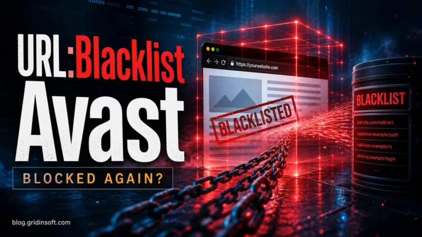 URL:Blacklist Avast warning with a normal website trapped in a blacklist block