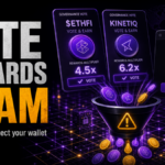 Fake crypto vote rewards wallet drainer scam illustration.