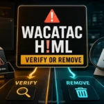 Wacatac.H!ml alert poster with verify or remove paths for a quarantined file.
