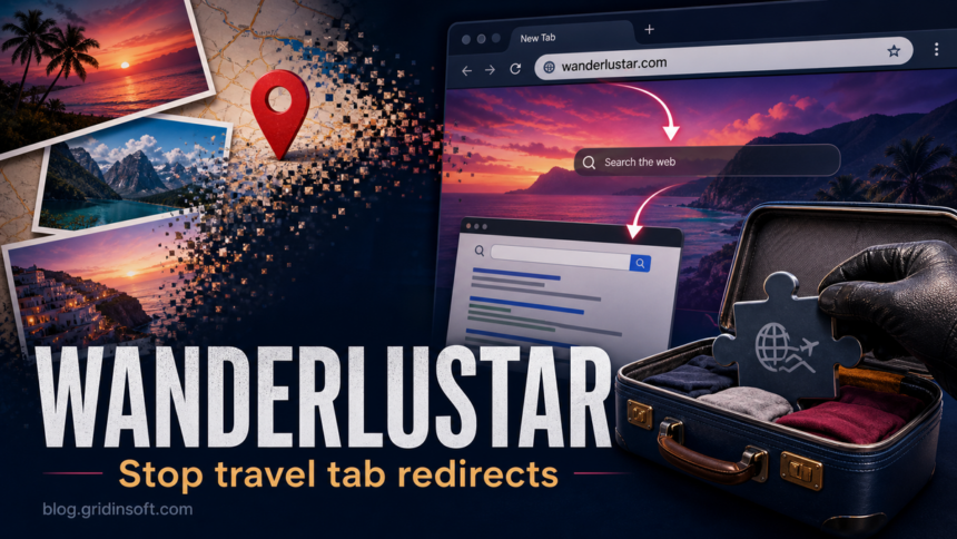 Wanderlustar.com browser redirect cleanup illustration.