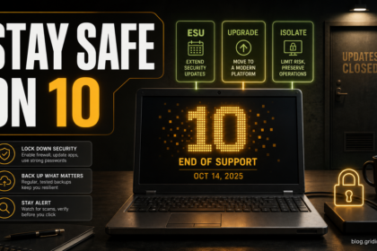 Windows 10 after end of support security choices: ESU, upgrade, or isolate.
