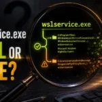 wslservice.exe real or fake process path check with AppData warning
