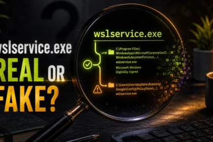 wslservice.exe real or fake process path check with AppData warning