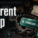 YTS.GG scam risk poster showing a torrent download trap.