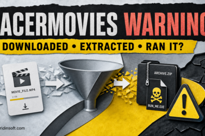 A movie download turning into a suspicious archive and executable warning.