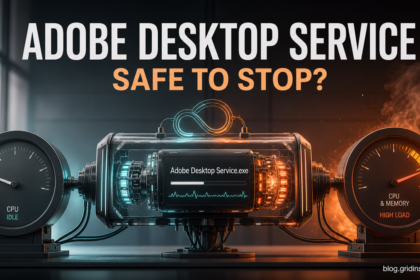 Adobe Desktop Service.exe between idle and high CPU and memory gauges