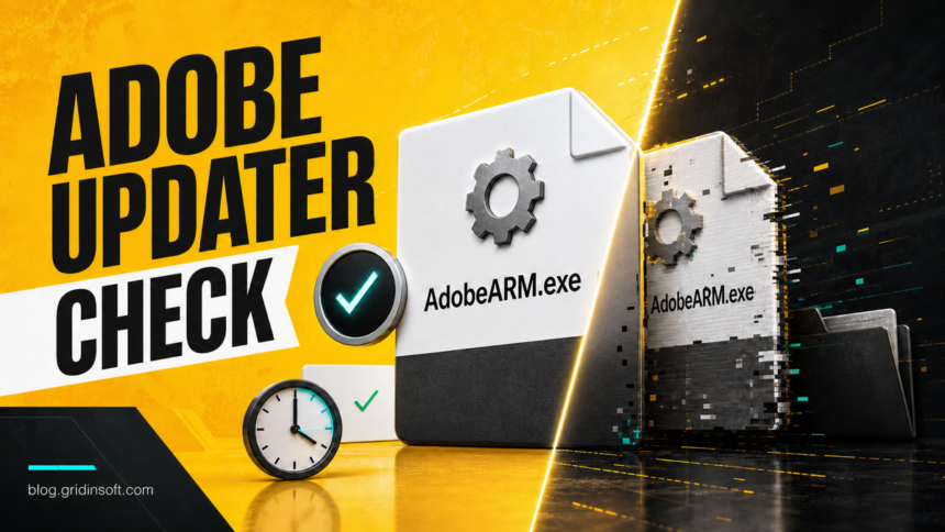 AdobeARM.exe verified Adobe updater compared with a suspicious copy