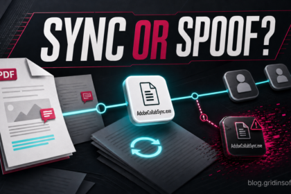 AdobeCollabSync.exe sync flow splitting into legitimate and suspicious copies.