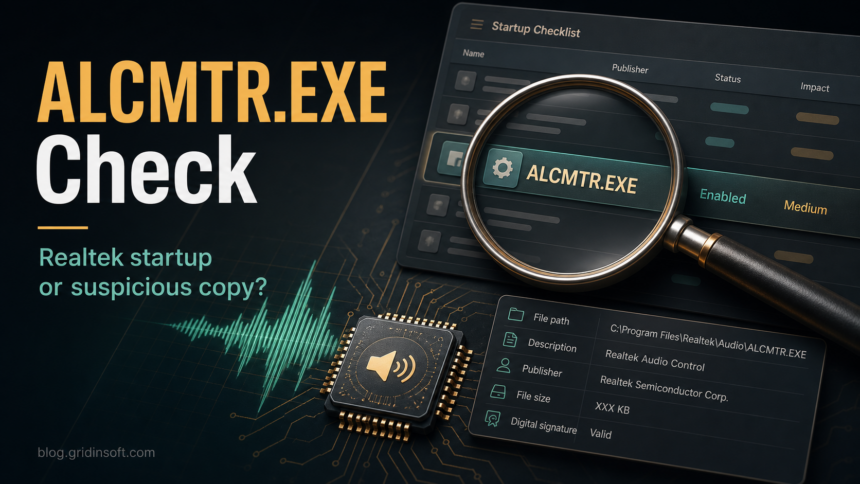 ALCMTR.EXE startup entry being checked for Realtek driver path and signature