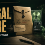 Legal document lure leading to an ISO image, shortcut, and CrownX ransomware warning.