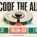 Avast detection name decoder showing Win32, Trojan-gen, and Trj parts.