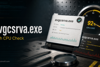 avgcsrva.exe high CPU and suspicious copy check with process cards and CPU load gauge.