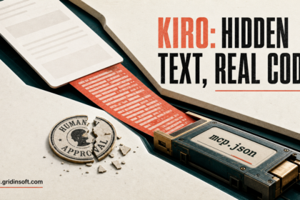 Hidden web text crossing Kiro’s approval boundary and rewriting mcp.json to run code.