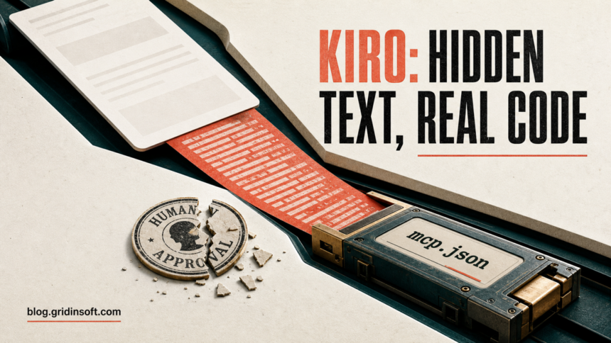 AWS Kiro Flaw Turned Hidden Web Text Into Code Execution 1 Hidden web text crossing Kiro’s approval boundary and rewriting mcp.json to run code.