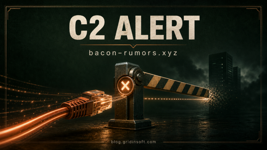 Network connection to Bacon-rumors.xyz stopped before reaching a remote server.