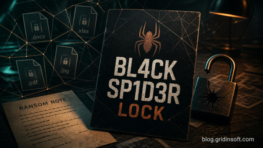 BL4CK SP1D3R ransomware warning with encrypted files and ransom note