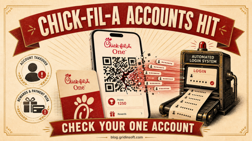 Chick-fil-A One account takeover through automated credential stuffing.