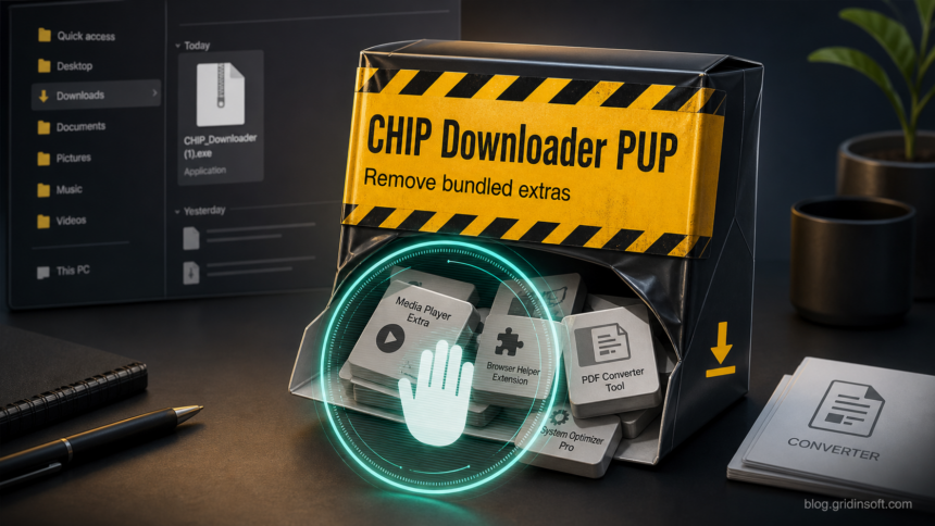 CHIP Downloader PUP: Remove CHIP-Downloader.exe Bundled Extras 1 CHIP Downloader PUP installer blocked before bundled extras install
