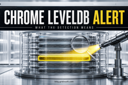 Antivirus detection highlighting a suspicious record in Chrome LevelDB storage