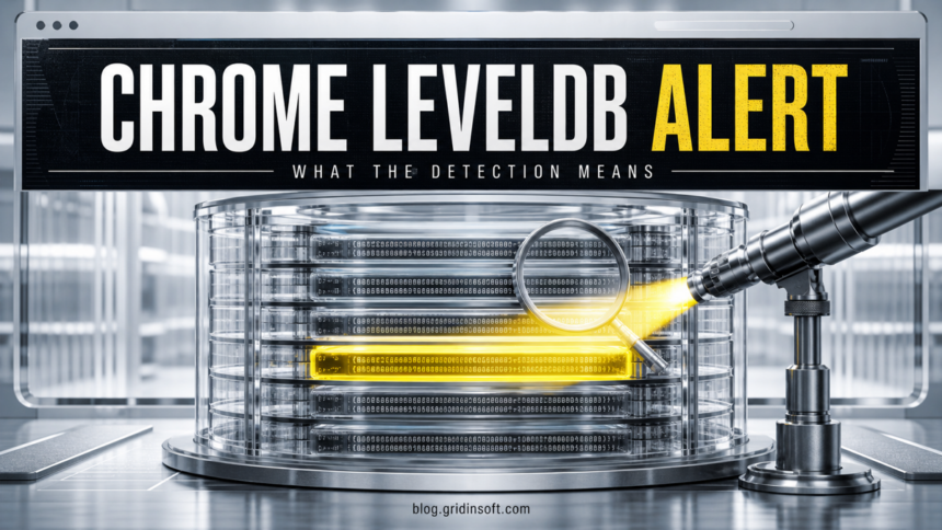 Antivirus detection highlighting a suspicious record in Chrome LevelDB storage