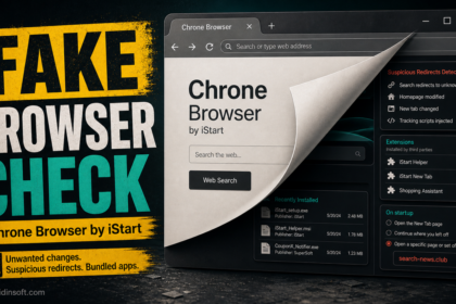 Fake browser warning for Chrone Browser by iStart.