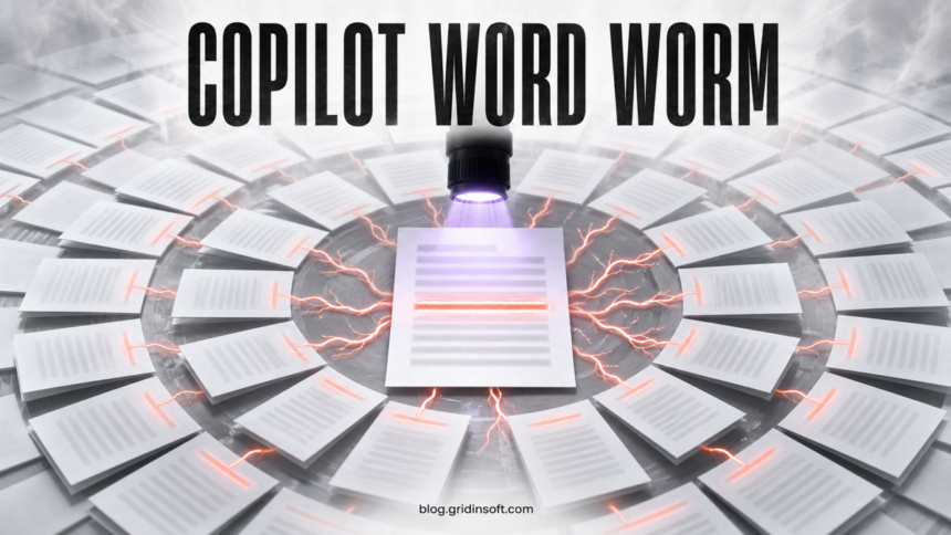 A chain of documents carrying a hidden prompt through Microsoft Copilot for Word.