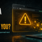 Suspicious browser page warning about malware risk after visiting a website