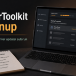 DriverToolkit cleanup poster showing an unwanted driver updater disabled at startup