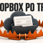 Illustration of an unexpected Dropbox purchase order email caught in a phishing trap.