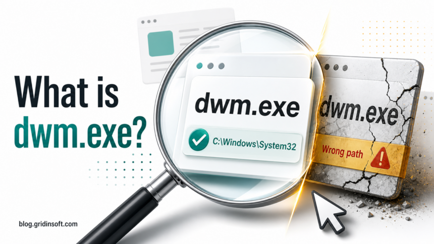 dwm.exe process card checked for the correct Windows System32 path and a suspicious wrong-path copy
