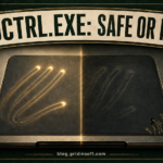 ETDCtrl.exe safety decision shown as a laptop touchpad split between normal gestures and a suspicious copy
