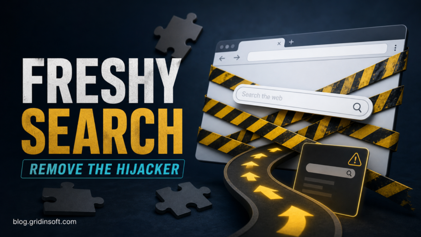 Freshy Search Browser Hijacker: Remove freshy.com Redirects 1 Freshy Search browser hijacker blocking a browser search page.
