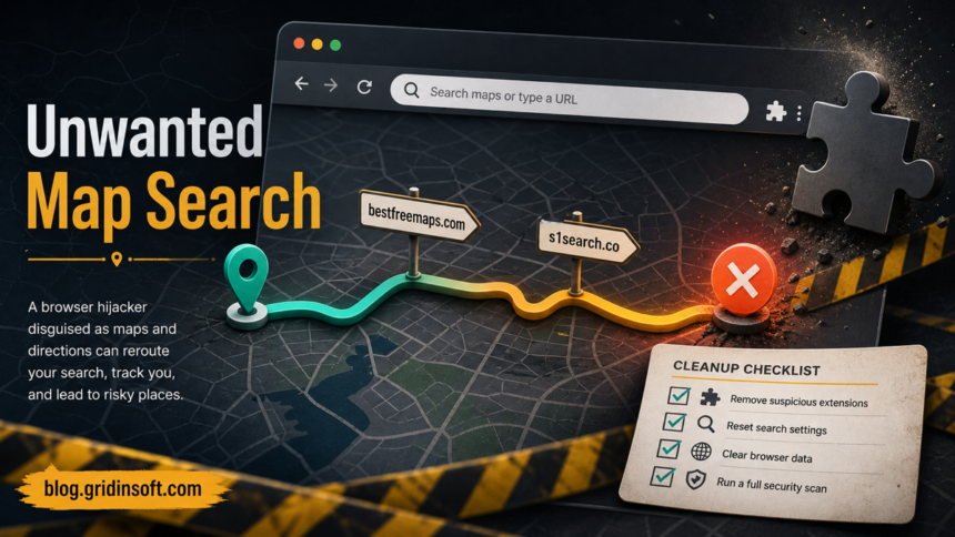 Get Maps & Driving Directions Browser Hijacker Removal Guide 1 Get Maps and Driving Directions hijacker route blocked before s1search.co.