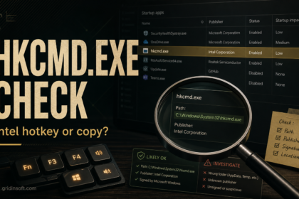 hkcmd.exe startup entry being checked for path, publisher, and signature.