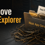 Host App Service and App Explorer removal guide showing startup-task cleanup.