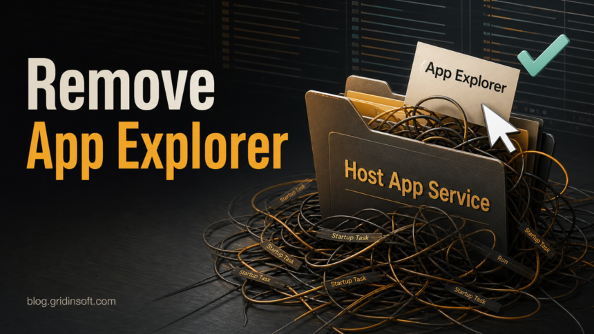 Host App Service and App Explorer removal guide showing startup-task cleanup.