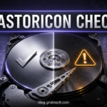 IAStorIcon.exe storage process check with a verified drive and warning symbol.