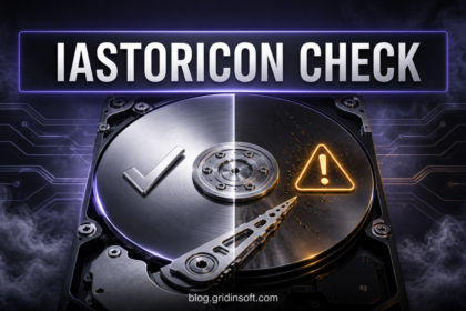 IAStorIcon.exe storage process check with a verified drive and warning symbol.