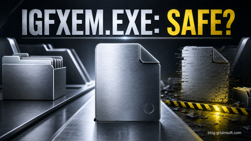 igfxEM.exe safety check comparing a signed Intel graphics module with a suspicious copy