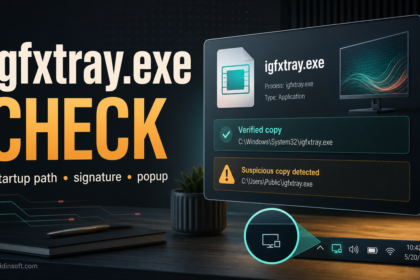 igfxtray.exe startup safety check with trusted path, signature, and suspicious copy warning