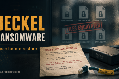 Jeckel ransomware encrypted files with a safe backup drive before restoration